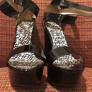 Pleather platform heels